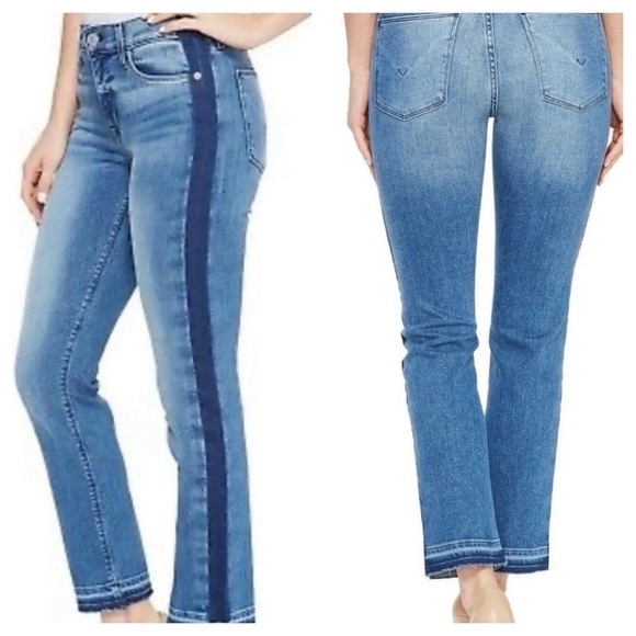 HUDSON Jeans Tuxedo Stripe Tilda Crop Raw Hem Jeans Women’s Size 26 - Picture 1 of 12